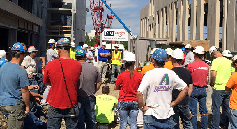 A safety stand-down in Nebraska included a drop demonstration.