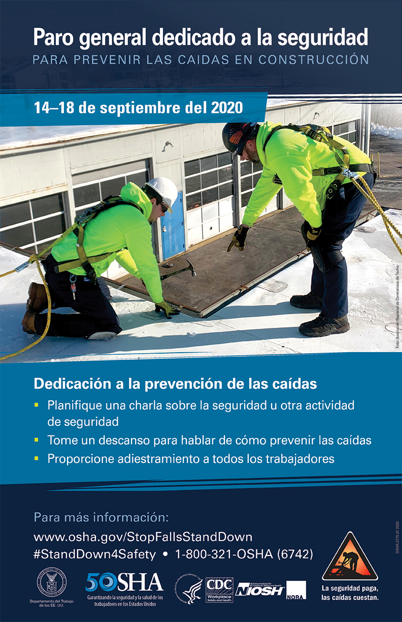 Poster Image: Paro general dedicado a la seguridad para prevenir las caidas en construccion - 14-18 de septiembre del 2020