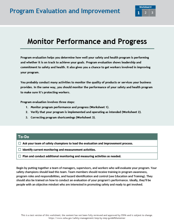 Monitor performance and progress