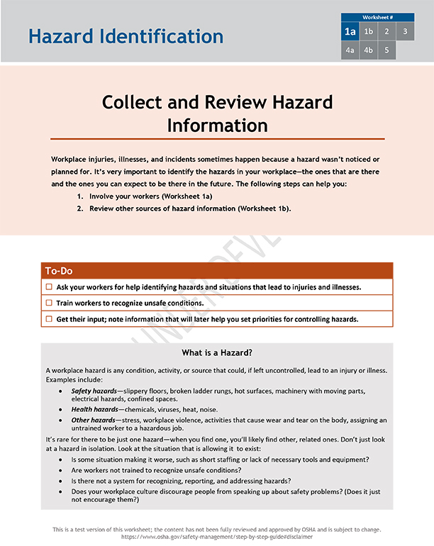 Collect and review hazard information.