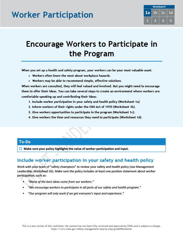 Encourage workers to participate in the program