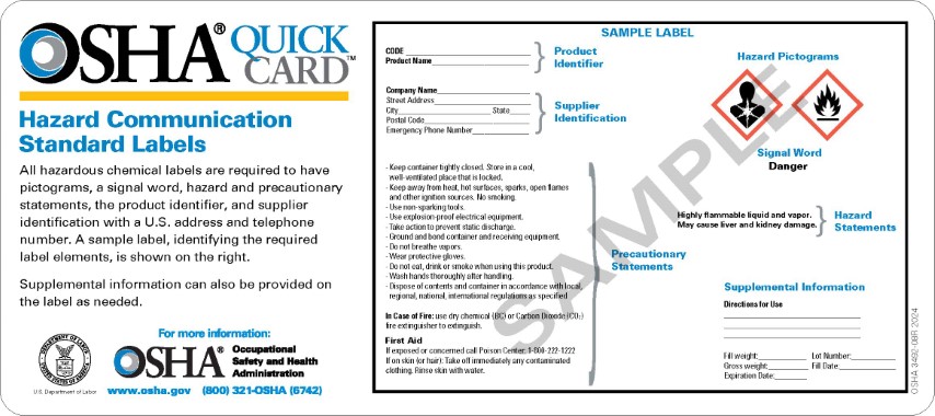 Hazard Communication Standard Labels QuickCard