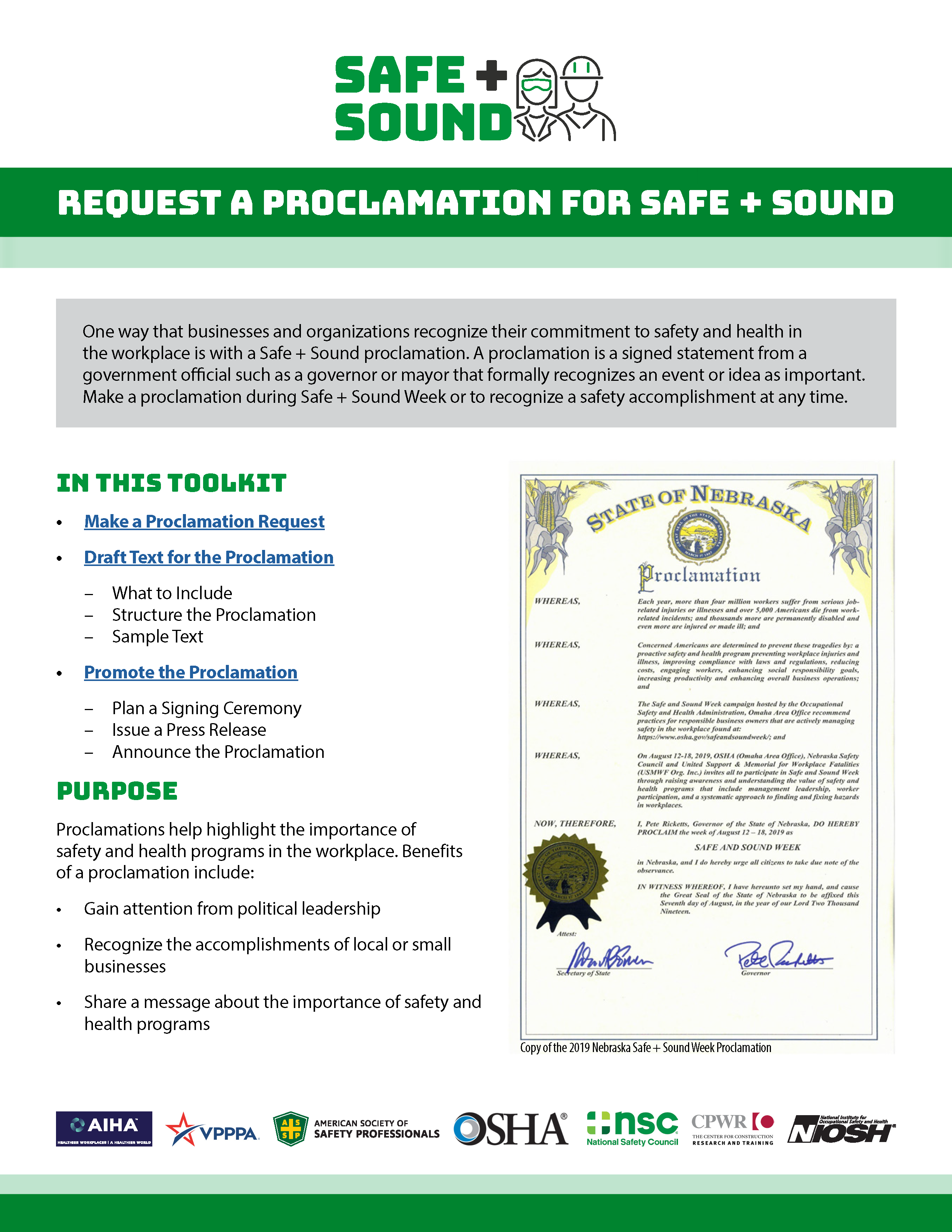 Safe + Sound Proclamation Toolkit screenshot