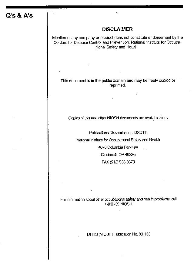 CDC: Questions and Answers - Methylene Chloride Control in Furniture Stripping - Booklet Page 2