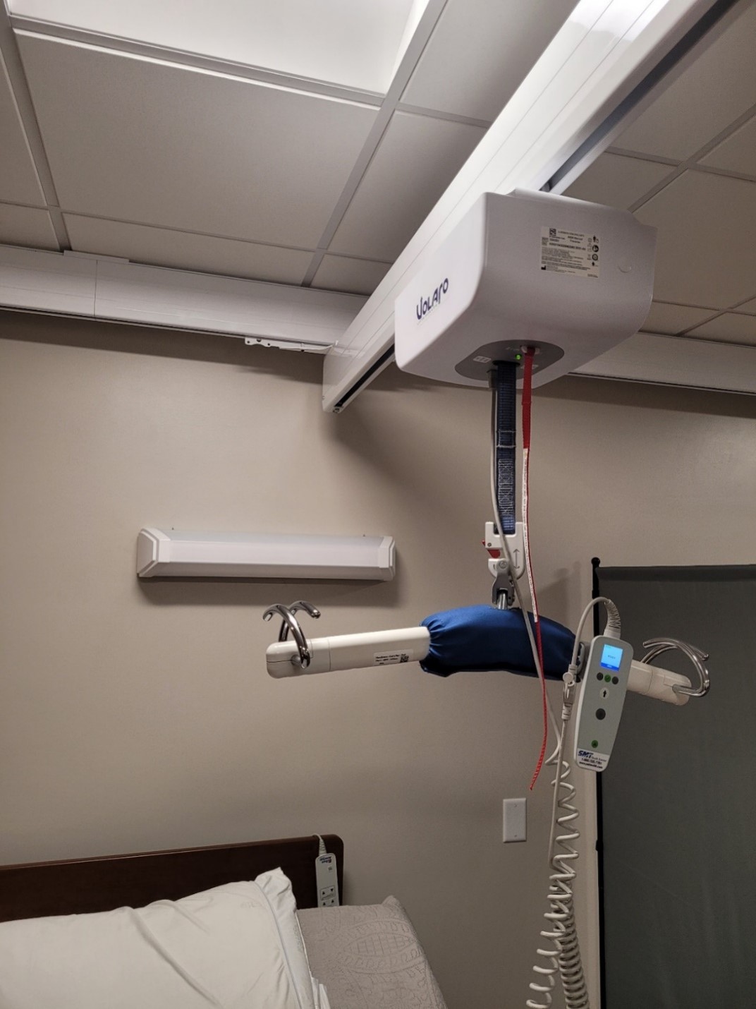 Figure 2 – A ceiling mounted lift in a resident’s room.