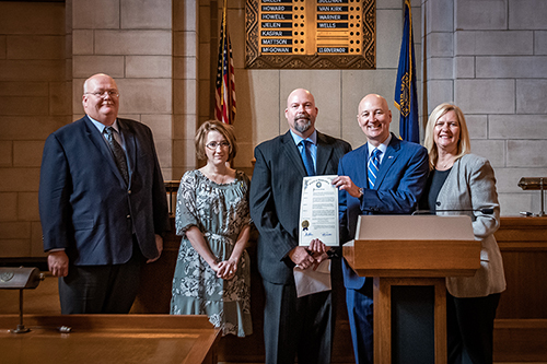 Governor Pete Ricketts signed a proclamation recognizing August 12-18 as Safe + Sound Week in the state of Nebraska