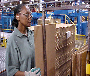 Figure 1: Employee using bending rail