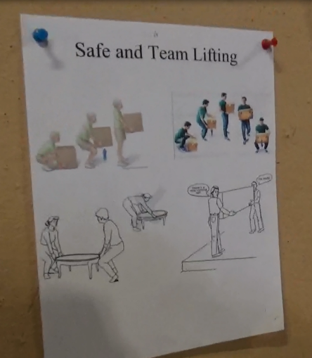 Figure 2 - photograph of "Safe and Team Lifting" visual aid