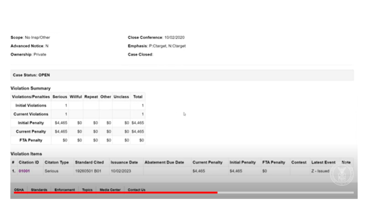 How to access OSHA citations Video