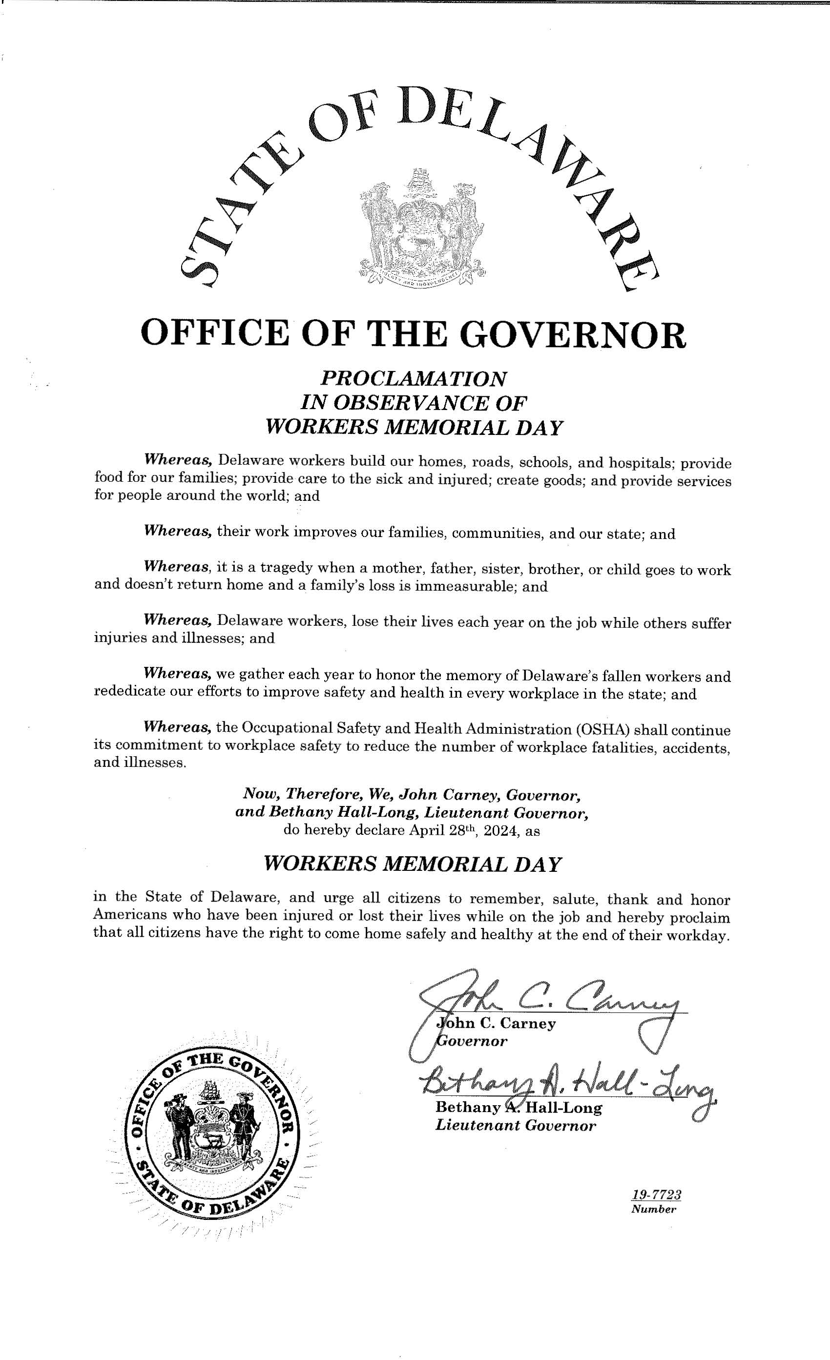 Delaware Proclamation