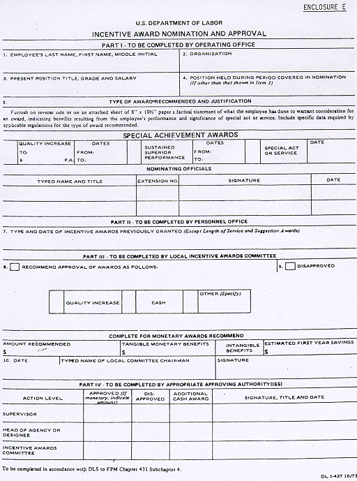 Incentive Award Nomination and Approval