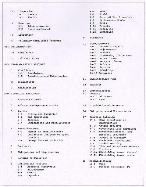 Appendix G CLASSIFICATION OUTLINE