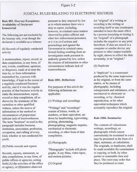 Figure 5-2 JUDICIAL RULES RELATING TO ELECTRONIC RECORDS