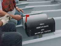 Figure 6: Mailbox on barge for MSDS information.