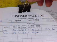 Figure 15: Confined Space Log.