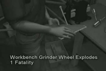 Workbench Grinder Wheel Explodes