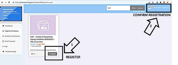 OSHA eLearning course registration process