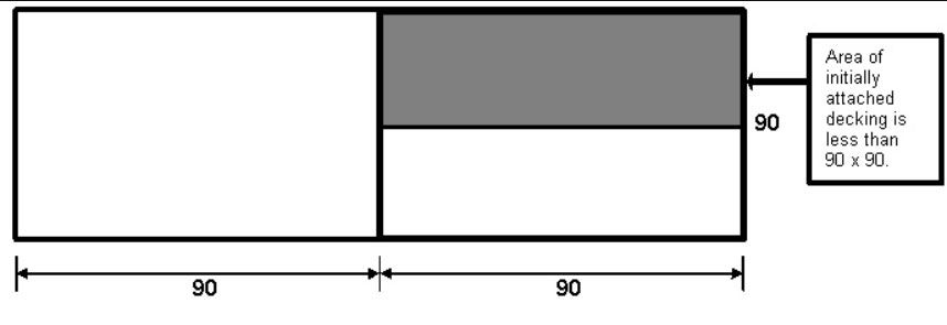 Depiction of decking work taking place in the first 90 by 90 feet