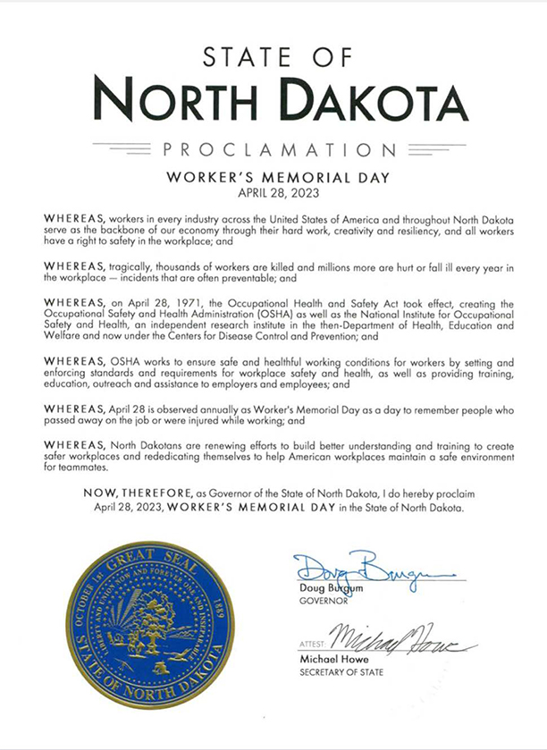 North Dakota 2023 proclamation