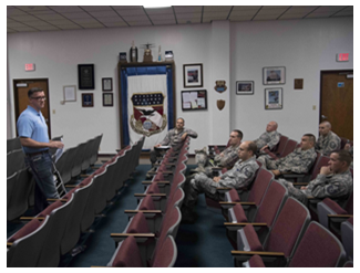 Airmen being trained on fall protection