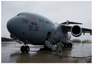 Airforce cargo jet on the tarmac