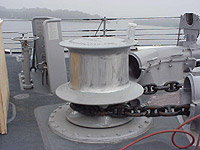 Figure 9: Movement of anchor windlass and chain can present crushing hazards