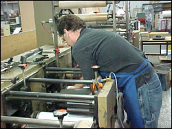 Figure 18. Restricted when working at the press may force employee to bend and reach during anilox removal and installation.