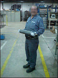 Figure 21. Carry cylinders close to the body and at waist level.