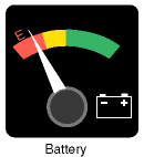 Figure 3. The battery charge gauge indicates over-discharging.