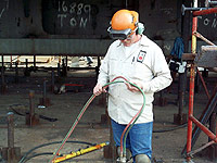 Figure 5: Inspecting welding equipment