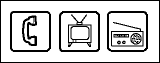 Symbols of Telephone, Televsion and Radio; Use telephones, televisions, and radios for receiving instructions or emergency information.