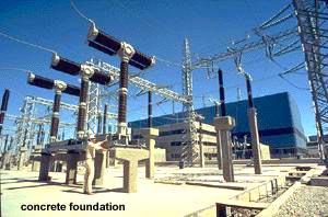 Figure 1. Concrete foundation - step-up transmission substation