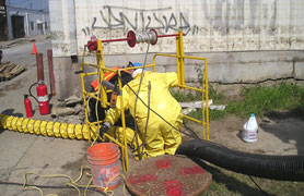 Photo courtesy of OSHA.  This picture shows actual disaster site work conditions and may not illustrate proper safety and health procedures.