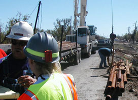 Photo courtesy of OSHA.  This picture shows actual disaster site work conditions and may not illustrate proper safety and health procedures.