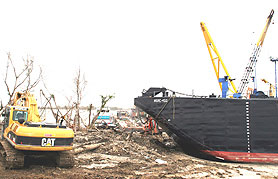 Photo courtesy of OSHA.  This picture shows actual disaster site work conditions and may not illustrate proper safety and health procedures.