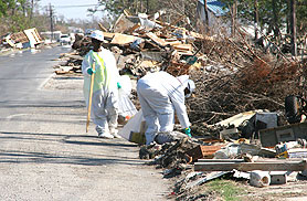 Photo courtesy of FEMA.  This picture shows actual disaster site work conditions and may not illustrate proper safety and health procedures.