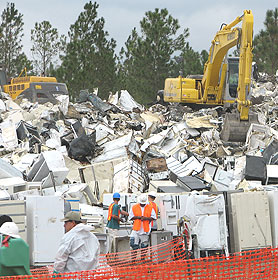 Photo courtesy of OSHA. This picture shows actual disaster site work conditions and may not illustrate proper safety and health procedures.