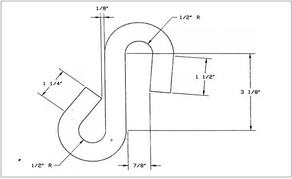 Illustration 6 - S-Hook Cable Hanger. For problems with accessibility in using figures and illustrations, please contact the OSHA Directorate of Technical Support and Emergency Management at (202) 693-2300 for assistance.