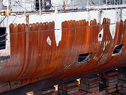 Figure 1: Removal of paint from vessel's hull