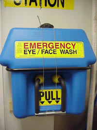 Figure 30: Emergency eye wash located near cleaning operations.