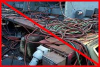 Figure 13: Improper Practice - Hoses and welding leads present tripping hazar