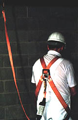 Figure 3: Worker protected with lifeline and shock absorber