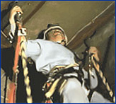 Image of a rope walker installing lifelines.