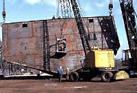 Figure 2: Mobile crane used without its outriggers (for stability) and without its swing radius guarded