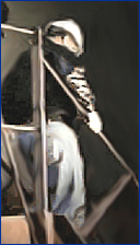 Image of worker on a stairway with railing