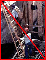 Figure 5: Improper practice - Improper use of step ladder for access