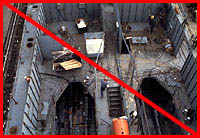 Figure 17: Improper practice - Several unguarded deck openings