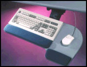 Adjustable keyboard/mouse tray.