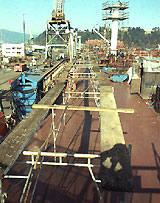 Figure 15: Lead racks used to remove tripping hazards (welding leads, hoses, etc.) from the deck