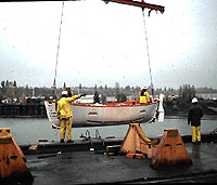 Figure 3: Crane swinging freely suspended load over water (limits side loading of crane boom)